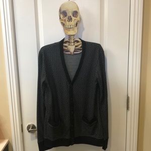BDG Men’s S Black with White Polka Dots Cardigan
